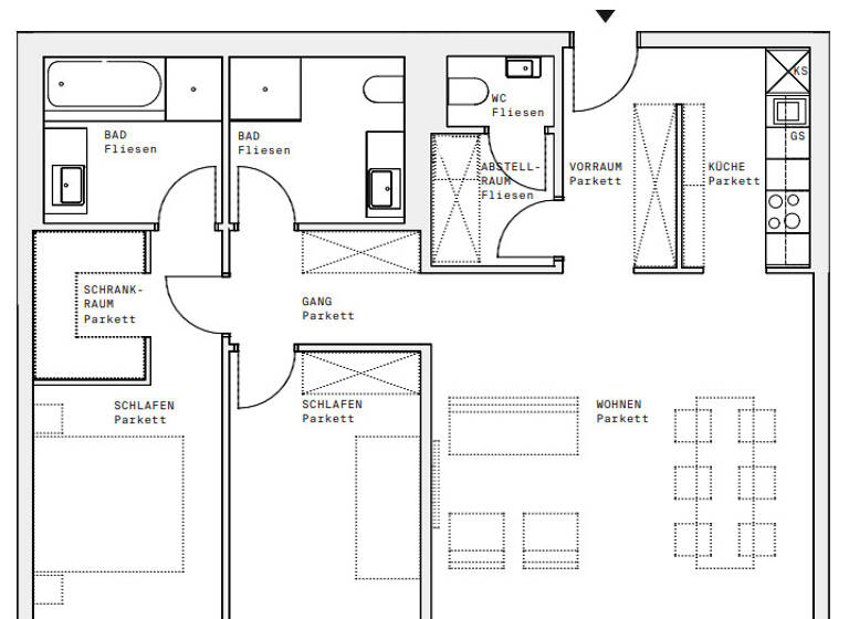 Wohnung zur Miete - Erstbezug 1.817 € 3 Zimmer 91,9 m² 15. Geschoss Wien 1220
