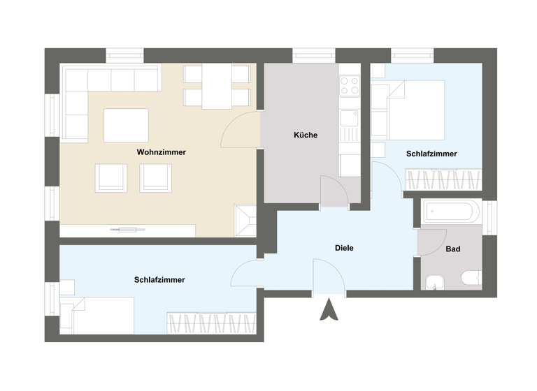 Wohnung zur Miete 700 € 3 Zimmer 70 m² 3. Geschoss St. Georgen Bayreuth 95448