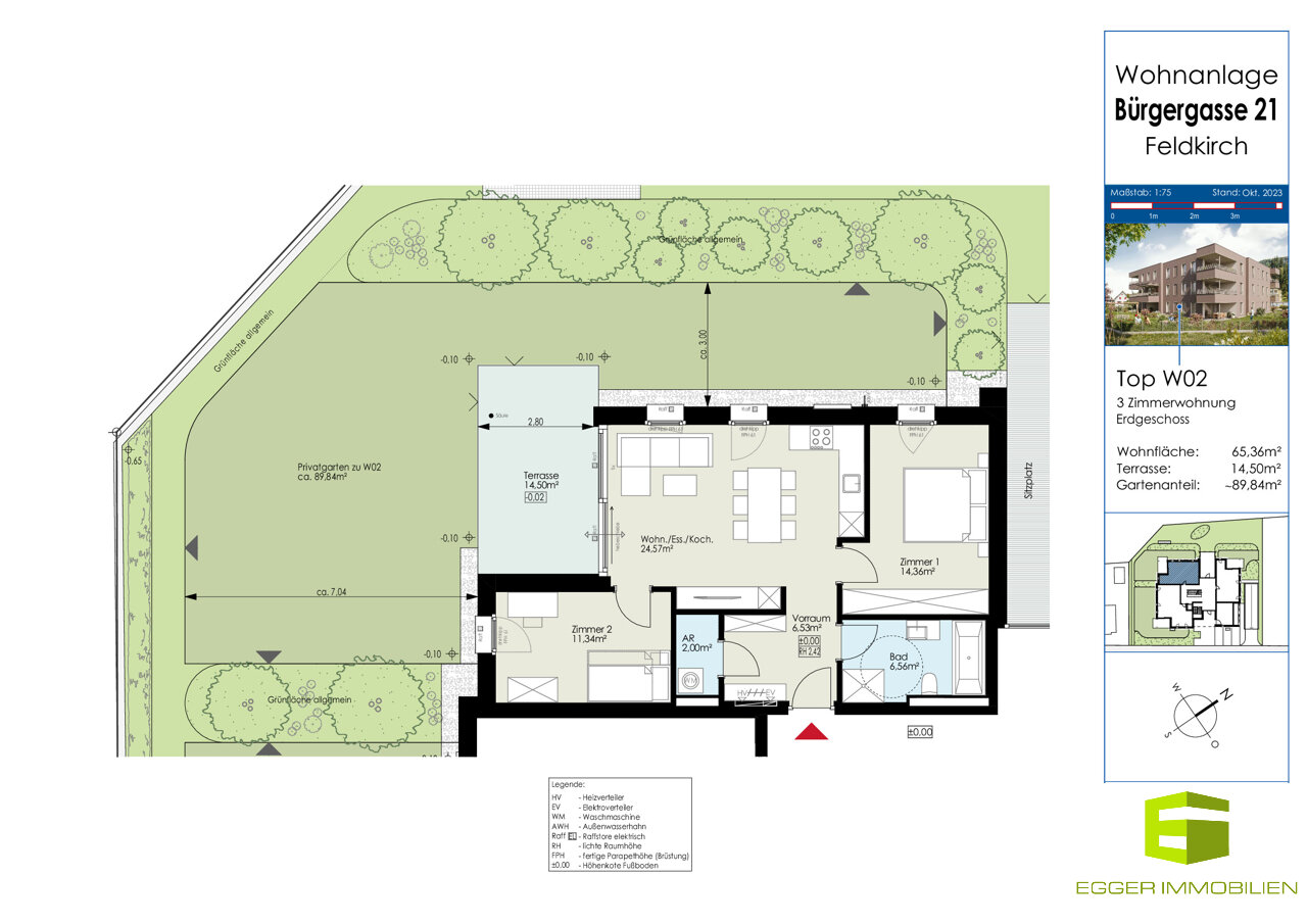 Wohnung zum Kauf 451.100 € 3 Zimmer 65,4 m²<br/>Wohnfläche EG<br/>Geschoss 01.10.2026<br/>Verfügbarkeit Bürgergasse 21 Feldkirch / Altenstadt 6800