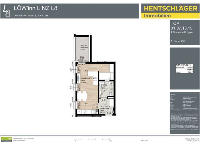 Studio zum Kauf - Erstbezug 249.000 € 1 Zimmer 36 m² Leonfeldner Straße 8 Urfahr Linz 4040