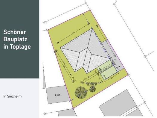 Grundstück zum Kauf provisionsfrei 313.000 € 626 m² Grundstück Ortsgebiet Sinzheim 76547