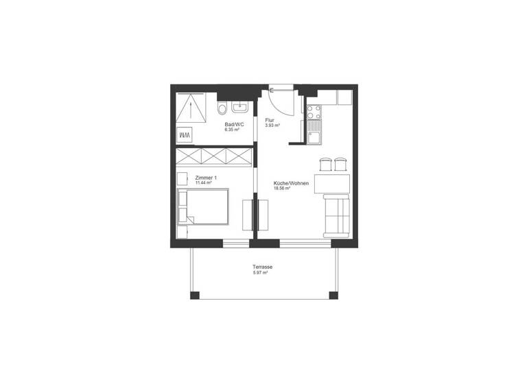 Wohnung zur Miete 825 € 2 Zimmer 46,2 m² EG frei ab 01.05.2026 Nantesstraße 72 Französisch Buchholz Berlin 13127