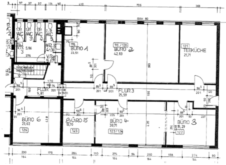 Büro-/Praxisfläche zur Miete 224 m²<br/>Bürofläche ab 224 m²<br/>Teilbarkeit Mühlauhafen Mannheim 68159