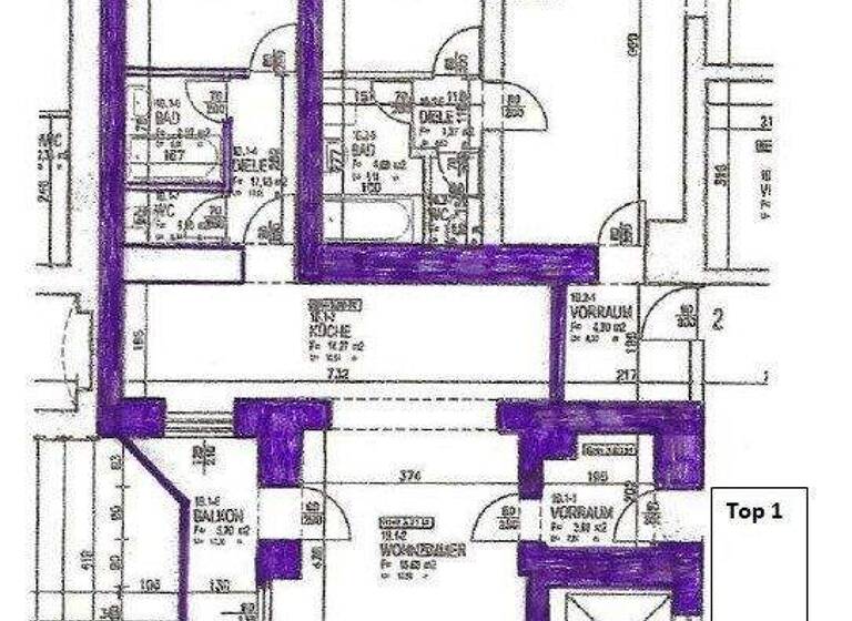 Wohnung zur Miete 471 € 2,5 Zimmer 53,8 m² 1. Geschoss Franz Josef-Straße Leoben 8700
