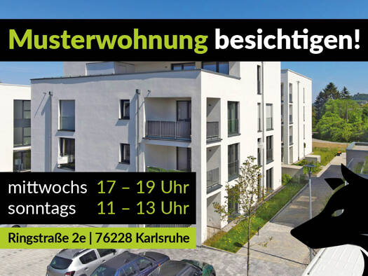 Wohnung zum Kauf - Neubau provisionsfrei 574.900 € 3 Zimmer 95,1 m² Wolfartsweier Karlsruhe / Wolfartsweier 76228