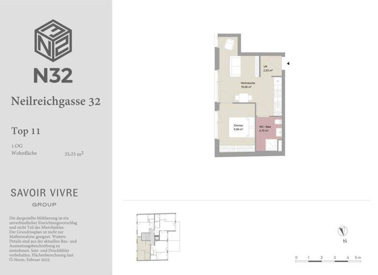 Studio zur Miete - Erstbezug 656 € 1 Zimmer 35,3 m² frei ab 01.05.2026 Wien,Favoriten 1100