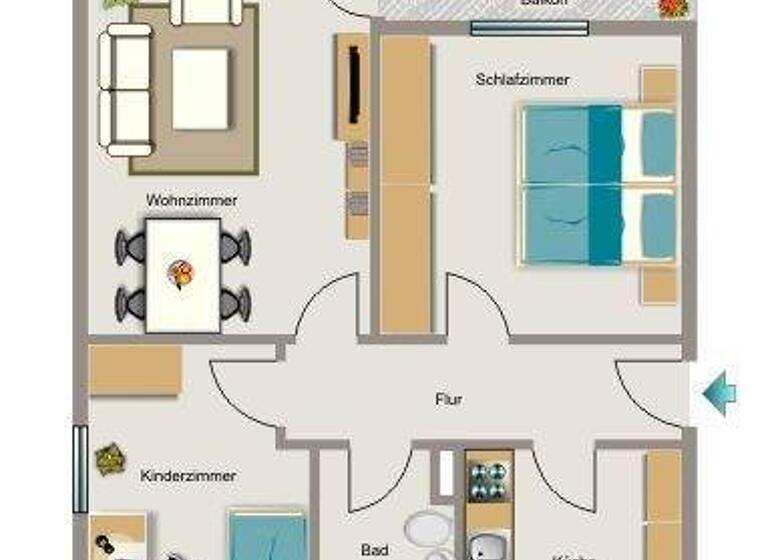 Wohnung zur Miete 384 € 3,5 Zimmer 59 m² EG frei ab 01.03.2026 Lessingstraße 4 Groß-Erkenschwick Oer-Erkenschwick 45739