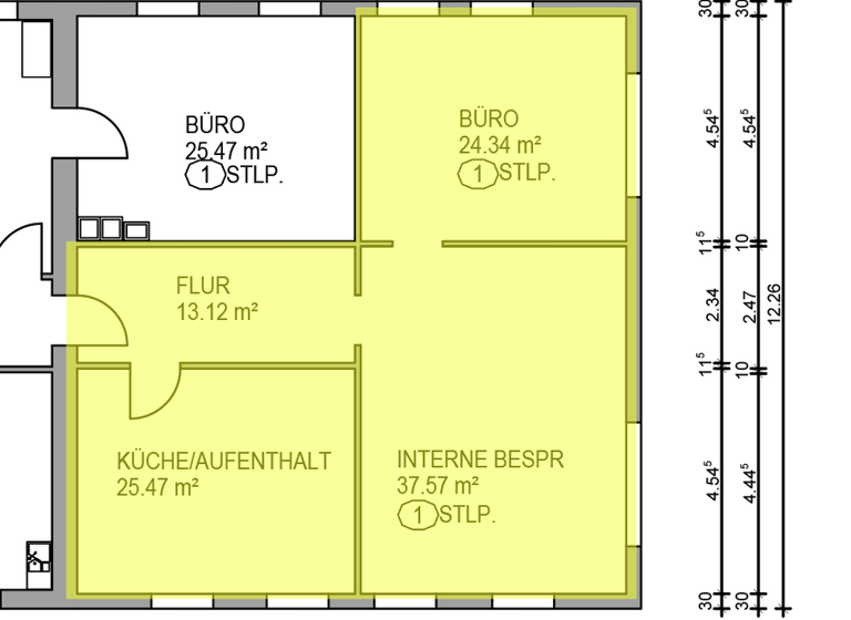 Bürofläche zur Miete provisionsfrei 250 € 3 Zimmer 100 m² Bürofläche Waldkraiburg 84478