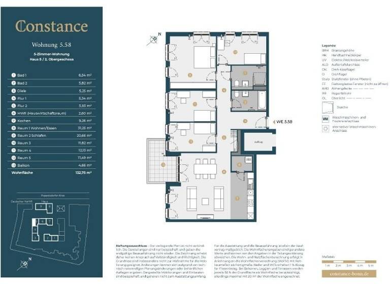 Wohnung zum Kauf provisionsfrei 1.083.000 € 5 Zimmer 132,8 m²<br/>Wohnfläche 2.<br/>Geschoss Poppelsdorf Bonn 53115