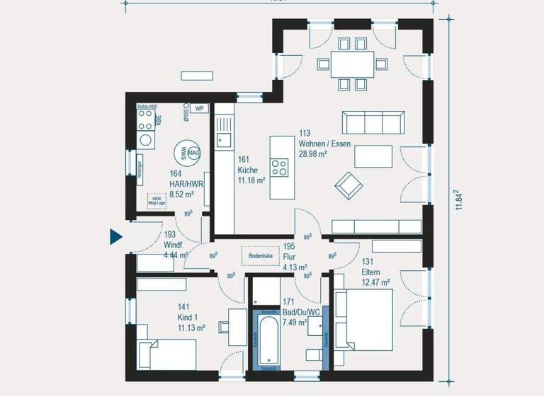 Bungalow zum Kauf 410.140 € 3 Zimmer 88,3 m² 879 m² Grundstück Nideggen 52385