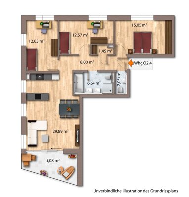 Wohnung zur Miete 832 € 4 Zimmer 93,3 m² 2. Geschoss frei ab sofort Schlesierstraße 6 Bönnigheim Bönnigheim 74357