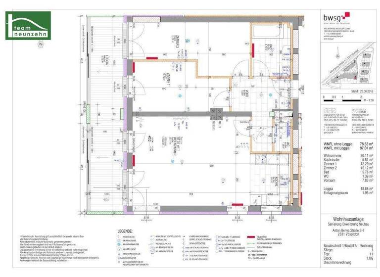 Wohnung zur Miete 1.046 € 3 Zimmer 78,3 m² 1. Geschoss Anton Benya-Straße 3-7 Vösendorf 2334
