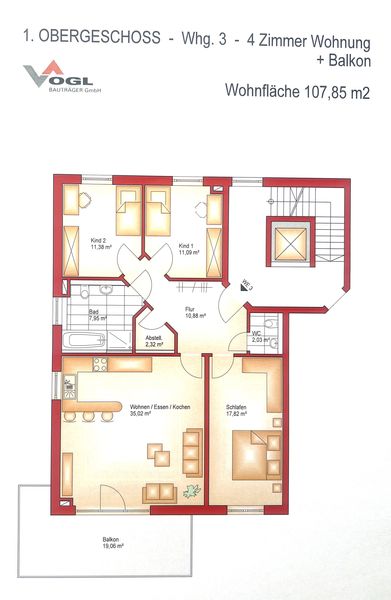 Wohnung zum Kauf provisionsfrei 975.618 € 4 Zimmer 110 m²<br/>Wohnfläche 1.<br/>Geschoss ab sofort<br/>Verfügbarkeit Waldstraße 8 Neugilching Gilching 82205