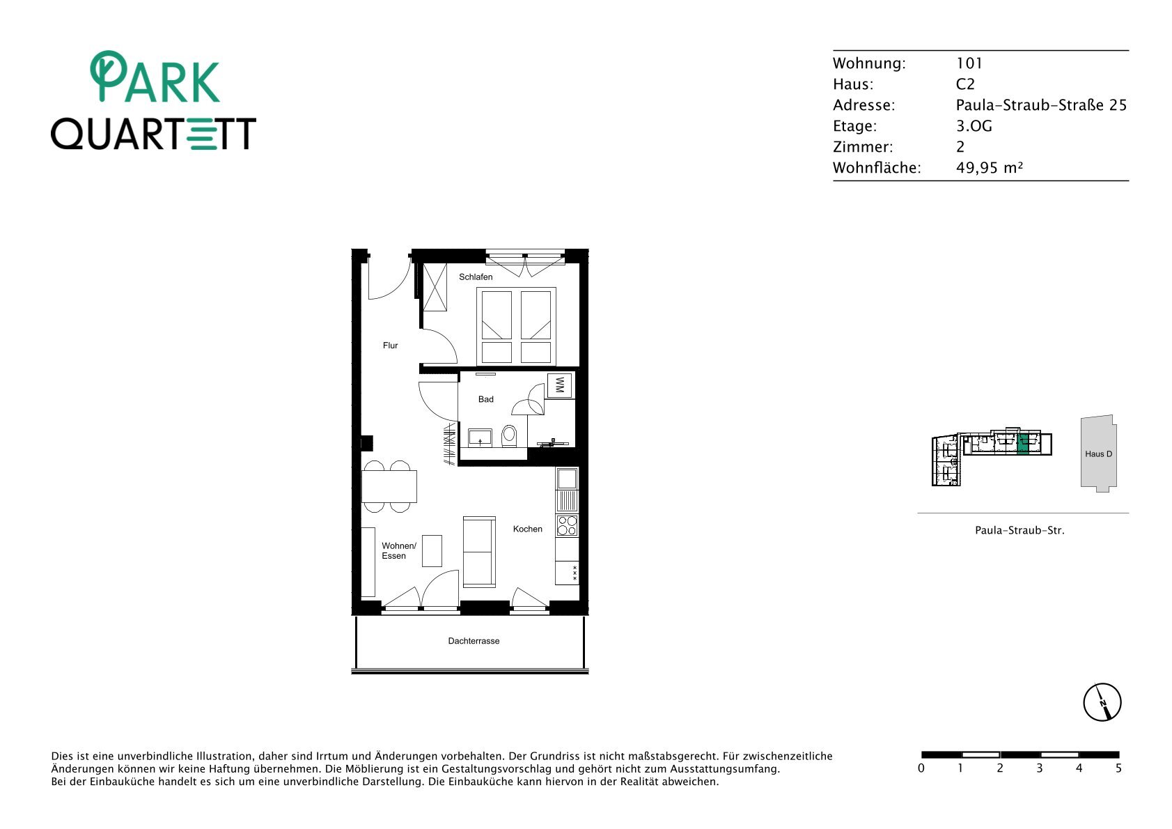 Penthouse zur Miete 845 € 2 Zimmer 50 m²<br/>Wohnfläche 3.<br/>Geschoss 01.03.2025<br/>Verfügbarkeit Paula-Straub-Str. 25 Hubenloch Villingen-Schwenningen 78048