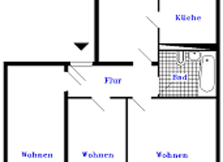 Wohnung zur Miete 530 € 4 Zimmer 75,8 m² 2. Geschoss frei ab sofort Brüssower Allee 56a Prenzlau 17291