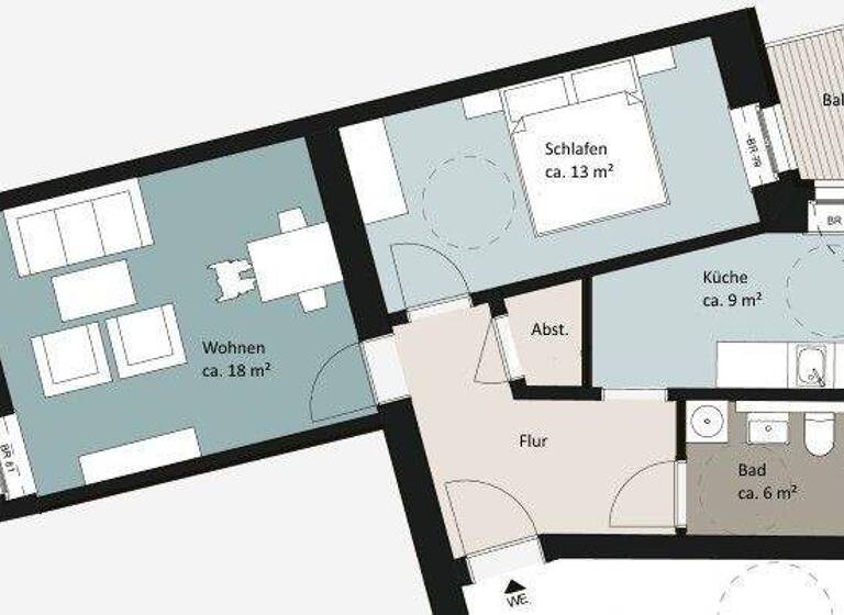 Wohnung zum Kauf 175.000 € 2 Zimmer 56,4 m² 4. Geschoss Leutzsch Leipzig 04179