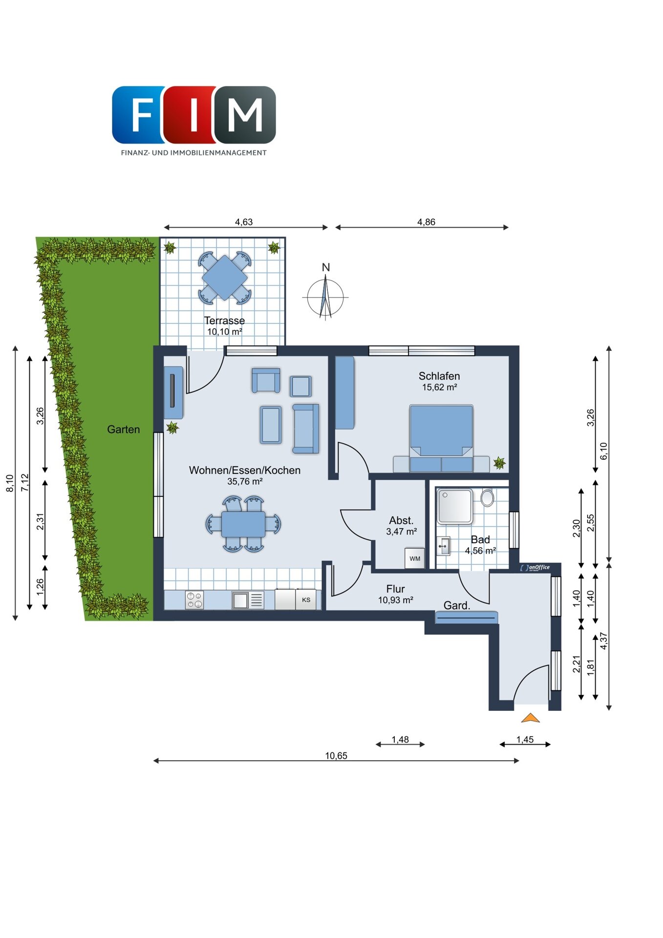 Wohnung zum Kauf 294.500 € 2 Zimmer 72,9 m²<br/>Wohnfläche EG<br/>Geschoss Melle - Mitte Melle 49324