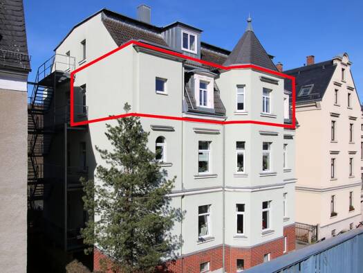 Wohnung zur Miete 355 € 2 Zimmer 70,4 m² 2. Geschoss Leonhardtstraße 15 Greiz Greiz 07973