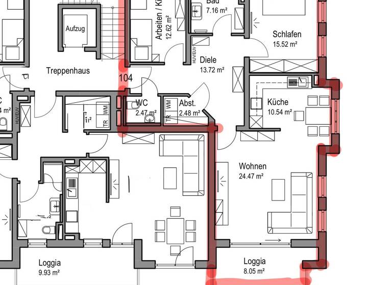 Wohnung zur Miete 990 € 3 Zimmer 92 m² Geschoss 1/3 frei ab 01.03.2026 Pfarrer-Stirner-Straße 4 a Kirchham 94148
