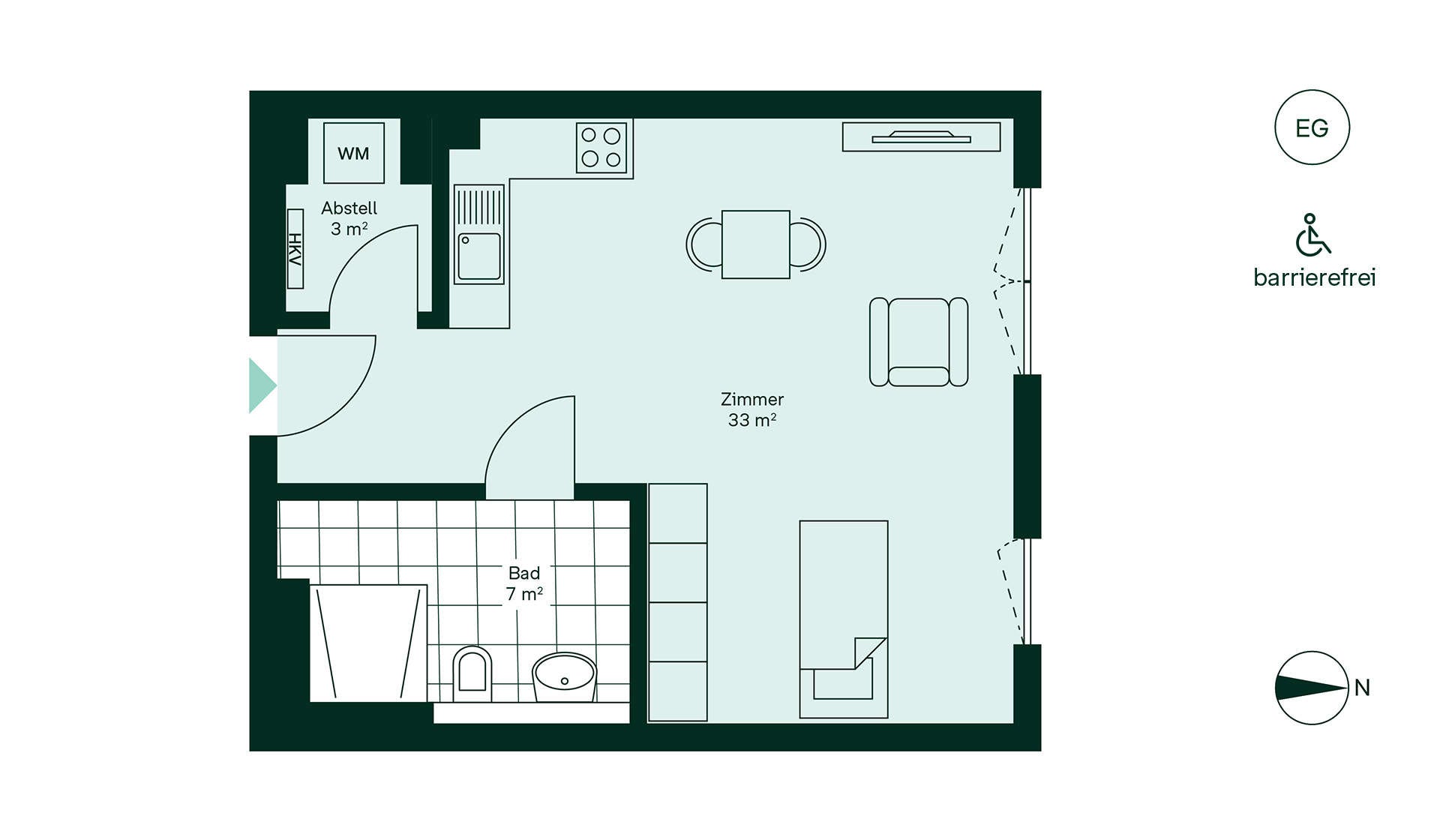 Wohnung zum Kauf provisionsfrei 179.900 € 1 Zimmer 42,7 m²<br/>Wohnfläche EG<br/>Geschoss Werftstraße 8 Germersheim Germersheim 76726