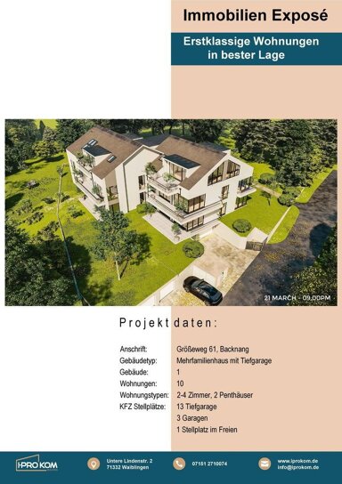 Terrassenwohnung zum Kauf provisionsfrei 498.000 € 3 Zimmer 90,7 m² EG Backnang Backnang 71522