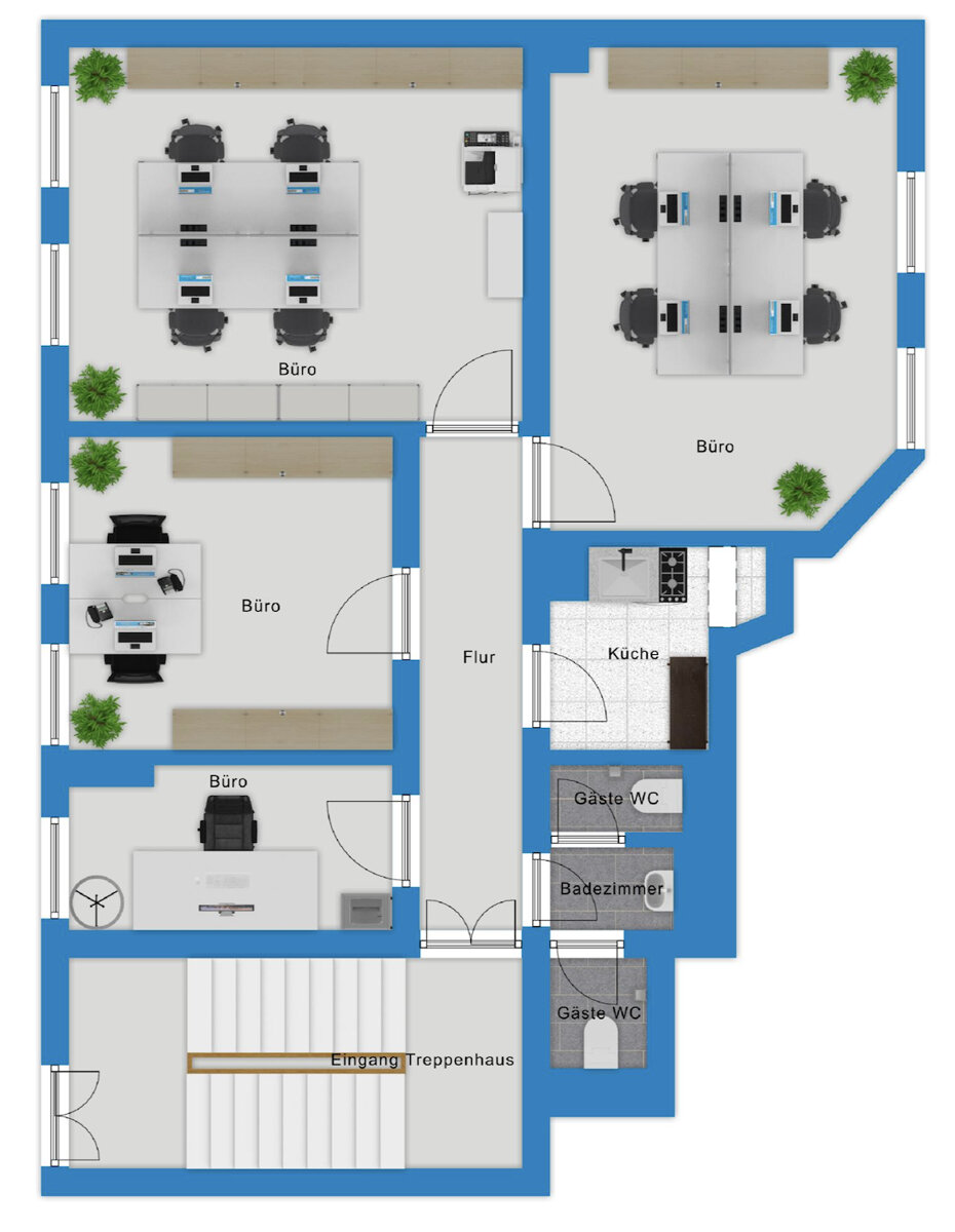 Bürofläche zur Miete 9 € 4 Zimmer 82 m²<br/>Bürofläche Händelstraße 38 Giebichenstein Halle 06114