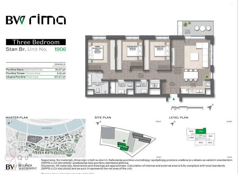 Wohnung zum Kauf provisionsfrei 453.888 € 4 Zimmer 99,6 m² Belgrad Waterfront 11000