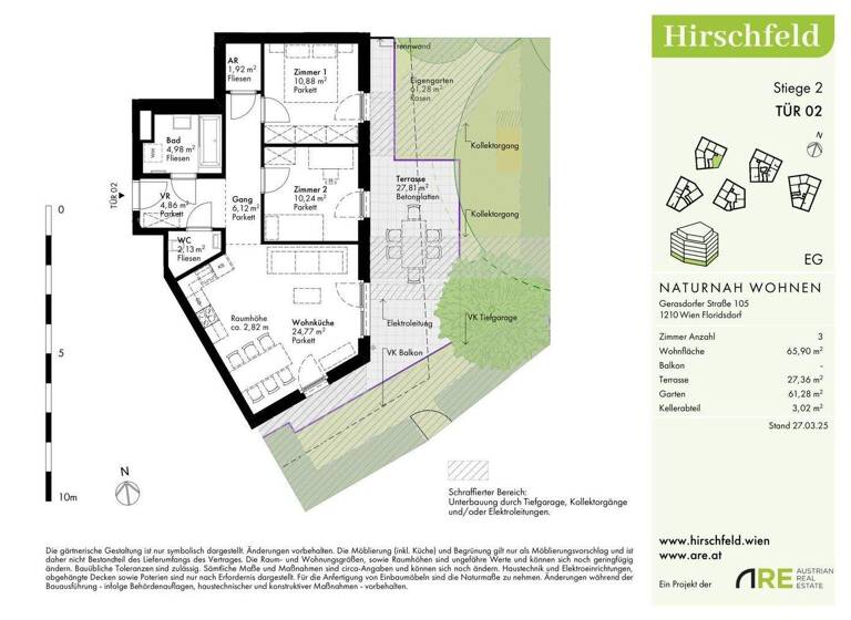 Wohnung zum Kauf - Erstbezug 425.000 € 3 Zimmer 65,8 m² EG Wien 1210