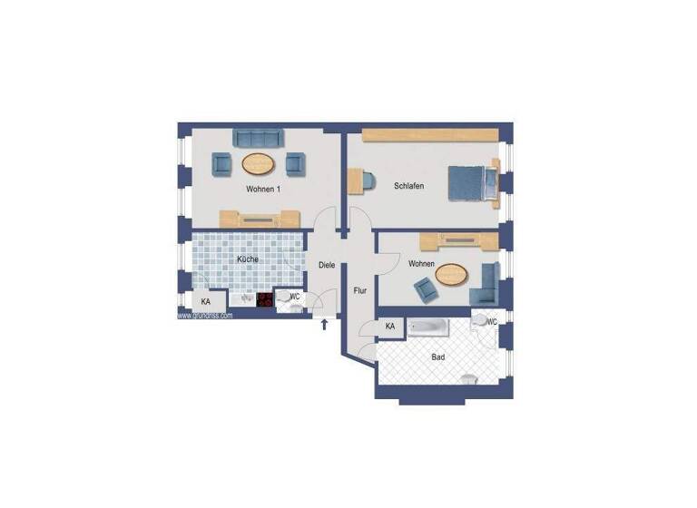 Wohnung zum Kauf provisionsfrei 319.400 € 3 Zimmer 93 m² 2. Geschoss Weißenburger Straße 18 Spandau Berlin 13595