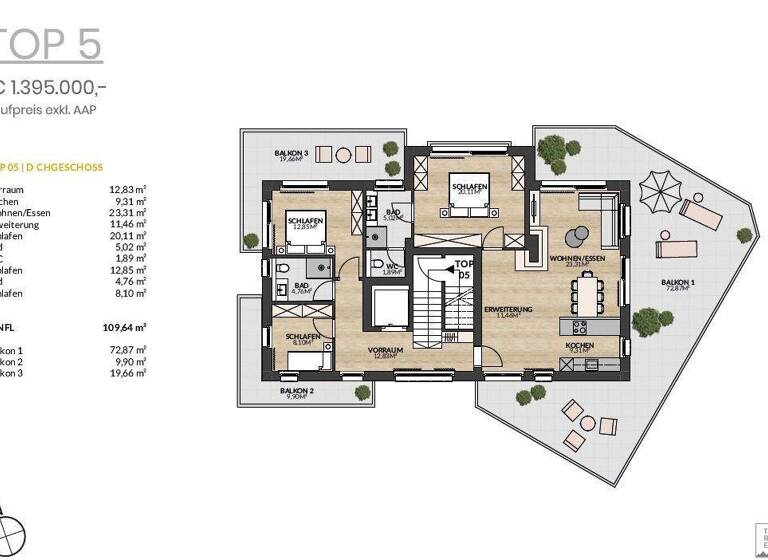 Penthouse zum Kauf 1.395.000 € 4 Zimmer 109,6 m² 2. Geschoss Going am Wilden Kaiser 6353