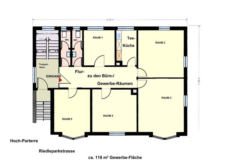 Bürofläche zur Miete 1.370 € 5 Zimmer 118 m² Bürofläche Friedrichshafen 88045