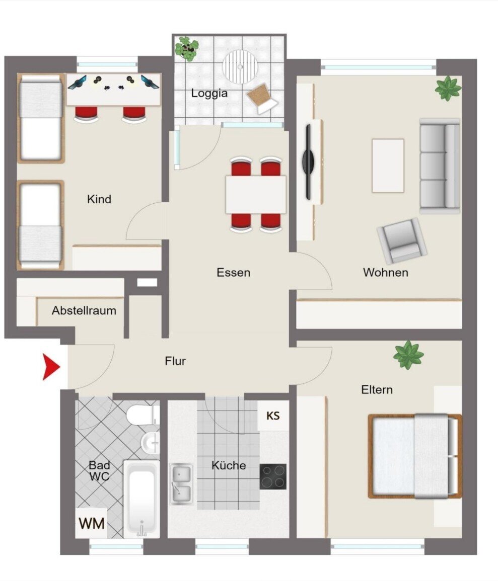 Wohnung zur Miete 900 € 3,5 Zimmer 80 m²<br/>Wohnfläche 3.<br/>Geschoss ab sofort<br/>Verfügbarkeit Kerschensteiner Straße Nördlingen Nördlingen 86720