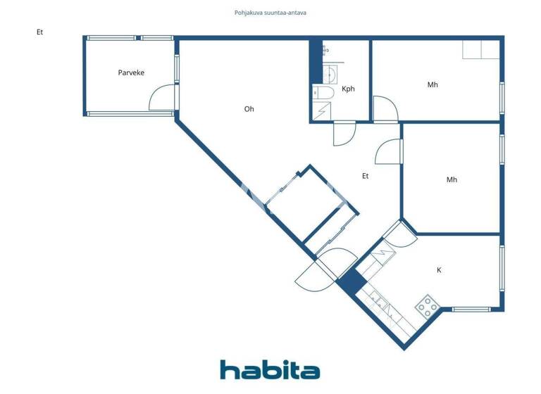 Studio zum Kauf 219.000 € 3 Zimmer 72 m² 1. Geschoss Rahakamarinkatu 2 Helsinki 00240