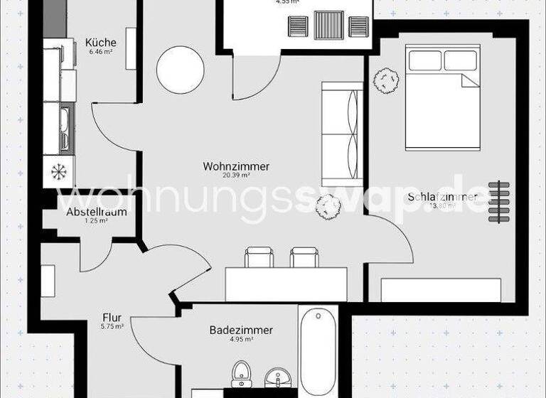 Studio zur Miete Tauschwohnung 640 € 2 Zimmer 55 m² 1. Geschoss Charlottenburg Berlin 10587