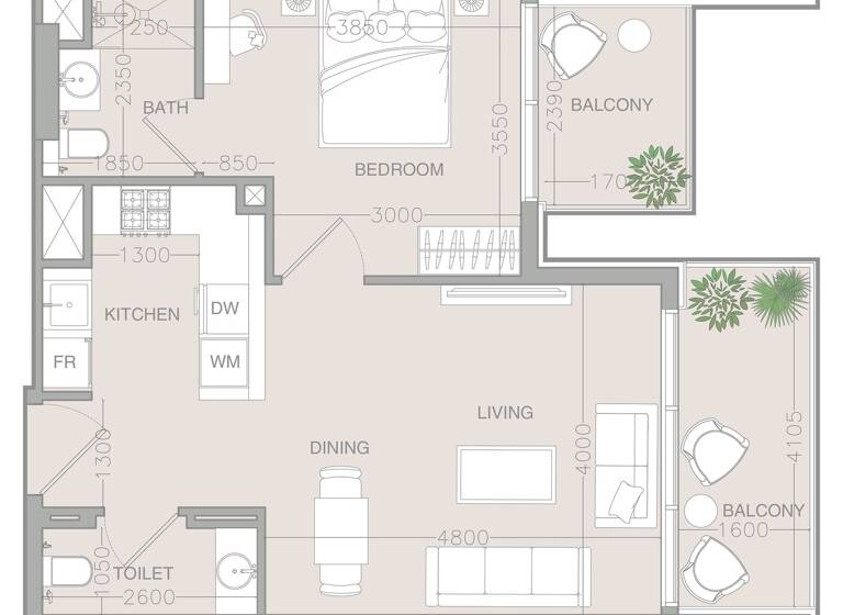 Wohnung zum Kauf provisionsfrei 311.543 € 2 Zimmer 66,2 m² Dubai 00000