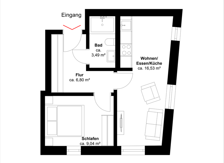 Wohnung zum Kauf 236.676 € 2 Zimmer 36 m² frei ab 01.10.2026 Altstadt Stralsund 18439