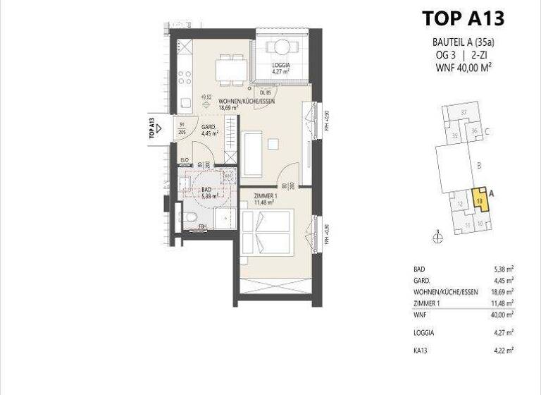 Wohnung zum Kauf - Erstbezug 360.000 € 2 Zimmer 40 m² Schützenstraße 35 Arzl Innsbruck 6020