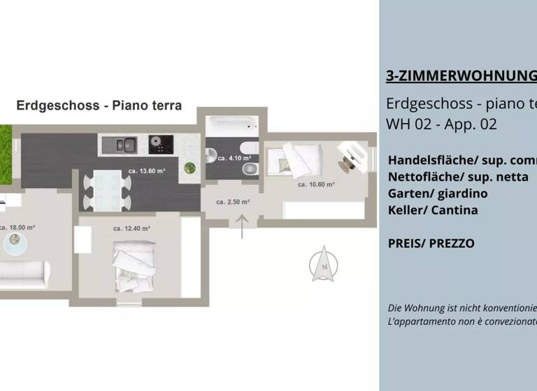 Studio zum Kauf 340.000 € 3 Zimmer 86 m² Via Magnus - Ortwein 9 Meran 39012