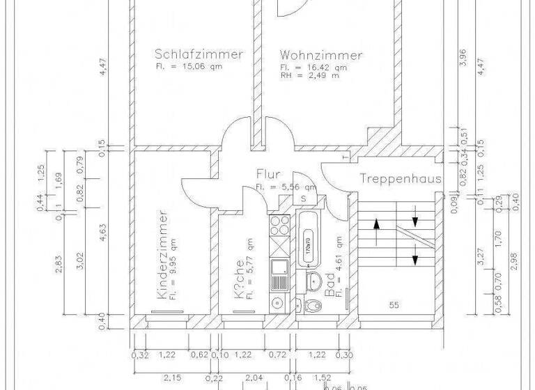 Wohnung zur Miete 341 € 3 Zimmer 58,9 m² 3. Geschoss Stollberger Str. 55 Kapellenberg Chemnitz 09119