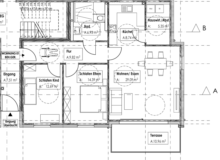 Terrassenwohnung zum Kauf provisionsfrei 386.484 € 4 Zimmer 89,9 m² frei ab 01.01.2027 Irscher Straße 51 A Beurig Saarburg 54439