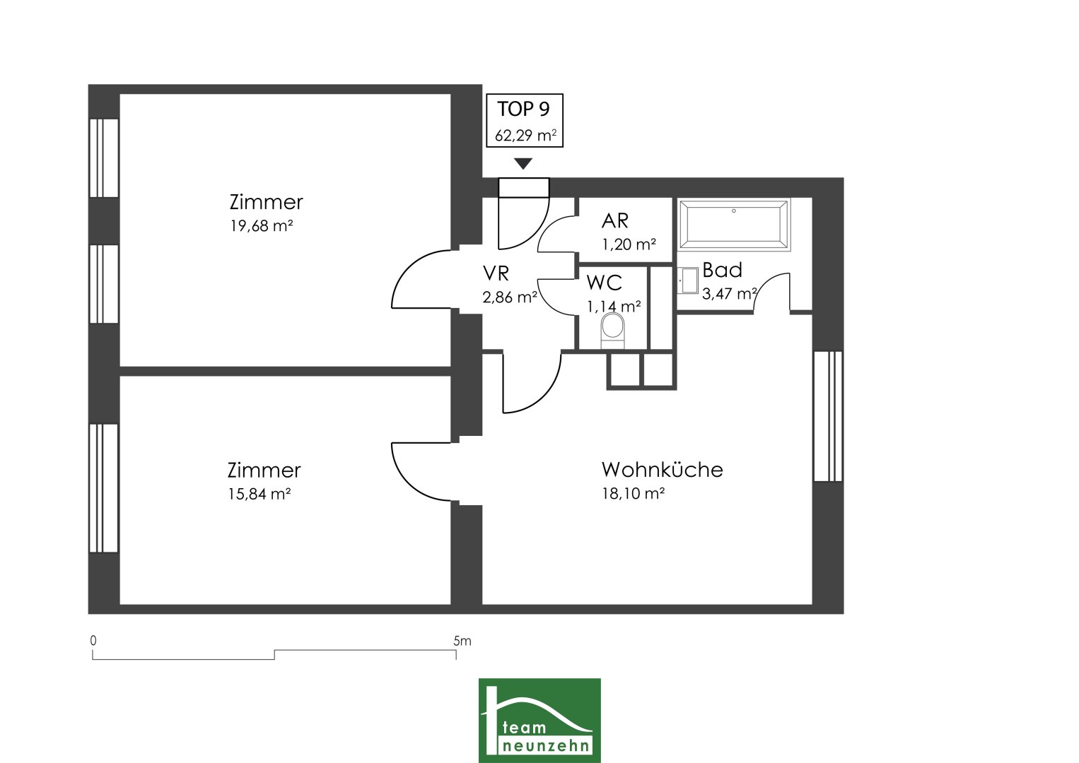 Wohnung zum Kauf 325.000 € 3 Zimmer 62,3 m²<br/>Wohnfläche 2.<br/>Geschoss Rautenstrauchgasse 7 Wien 1110