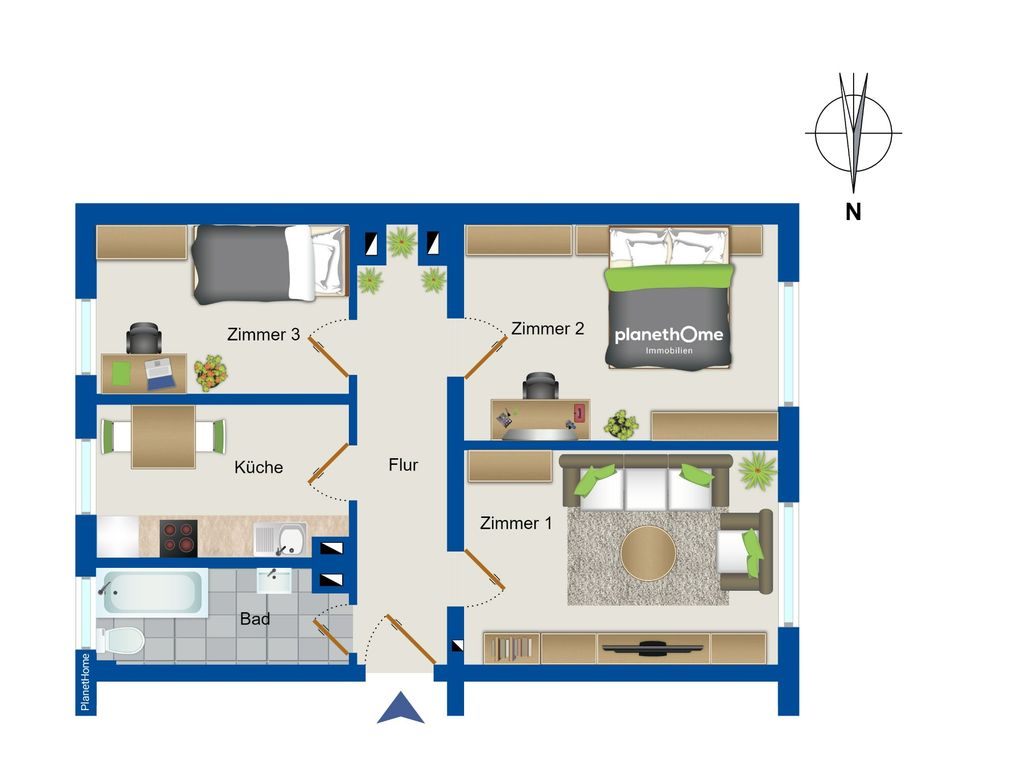 Wohnung zum Kauf 495.000 € 3 Zimmer 58,7 m²<br/>Wohnfläche 3.<br/>Geschoss Josephsplatz München 80797