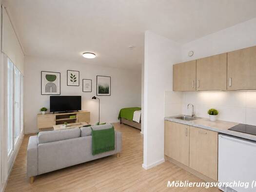 Wohnung zur Miete 281 € 1 Zimmer 31,3 m² 2. Geschoss Weißenfelser Straße 49 Silberhöhe Süd 06132