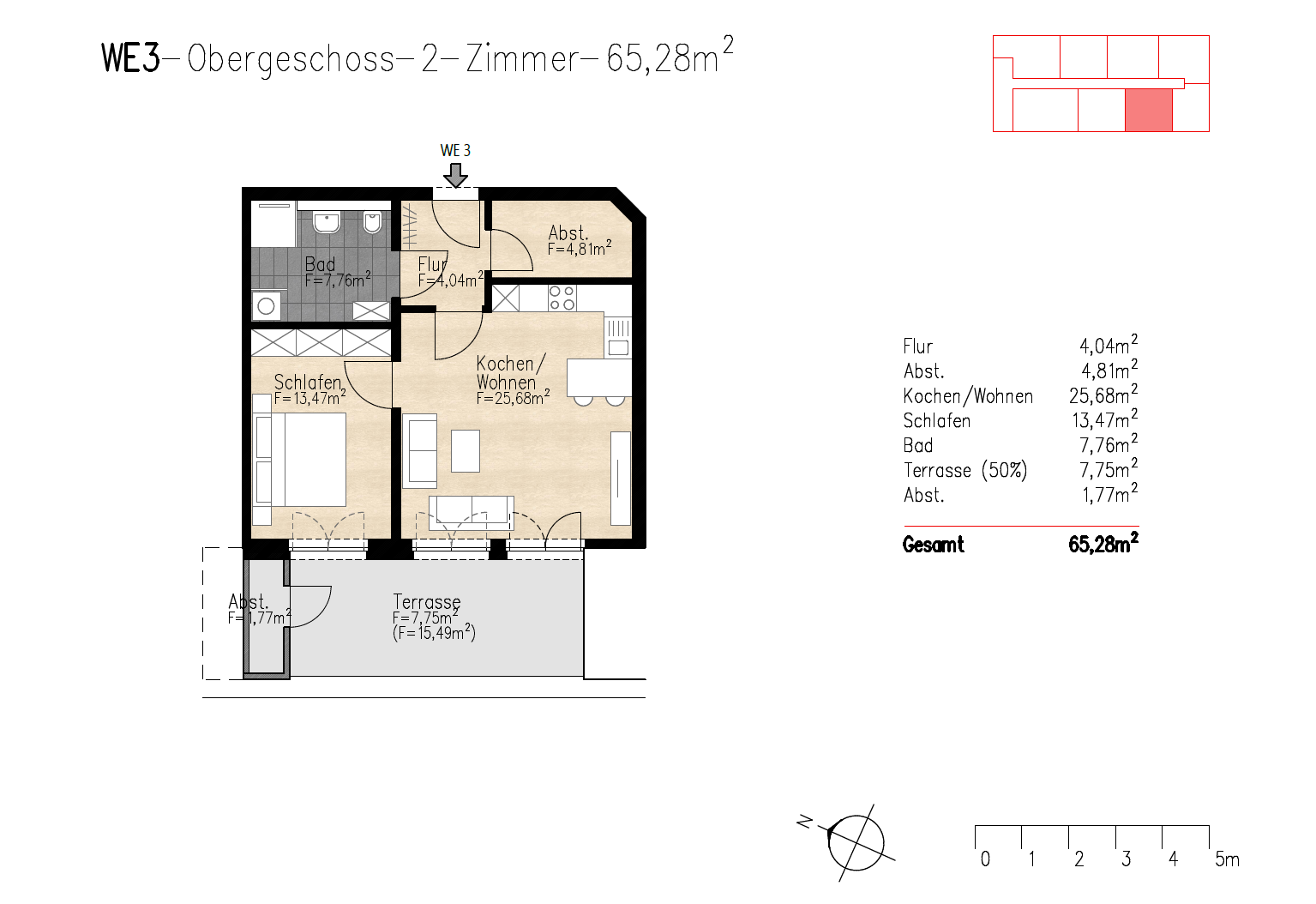 Penthouse zum Kauf provisionsfrei 245.250 € 2 Zimmer 65,3 m²<br/>Wohnfläche 1.<br/>Geschoss Bremer Straße 27 Twistringen Twistringen 27239