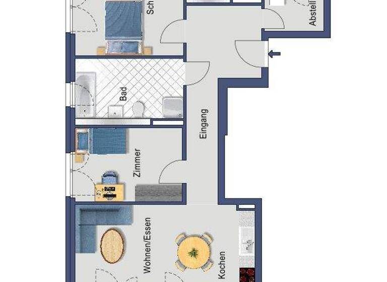 Wohnung zur Miete 1.160 € 3 Zimmer 85,8 m² EG frei ab 01.05.2026 Rottenburg 72108