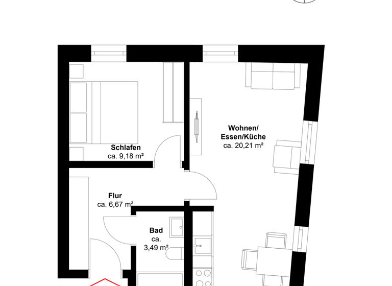 Wohnung zum Kauf 261.030 € 2 Zimmer 40 m² frei ab 01.10.2026 Altstadt Stralsund 18439