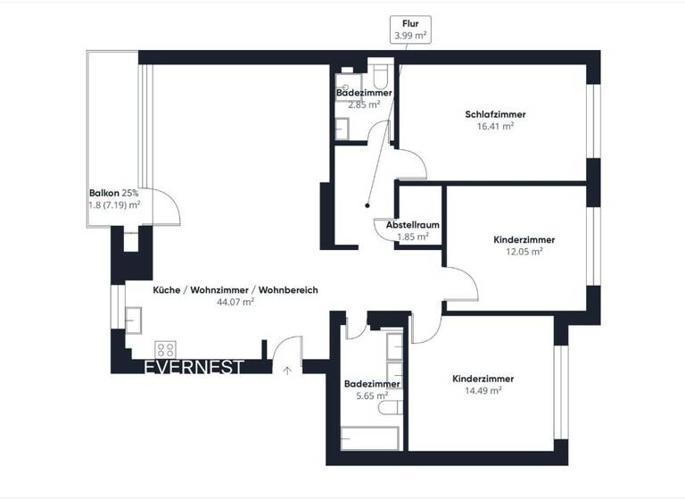 Wohnung zum Kauf 349.000 € 4 Zimmer 103 m²<br/>Wohnfläche 2.<br/>Geschoss Wettbergen Hannover 30457