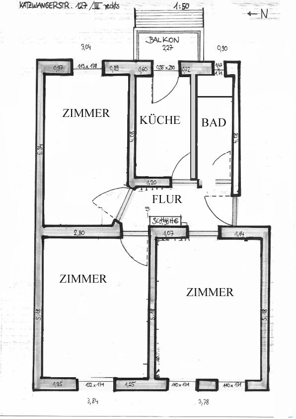 Wohnung zur Miete 825 € 3 Zimmer 75 m²<br/>Wohnfläche 3.<br/>Geschoss ab sofort<br/>Verfügbarkeit Katzwangerstr. 127 Hasenbuck Nürnberg 90461