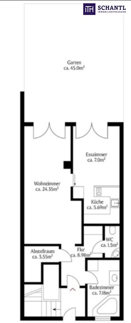 Wohnung zum Kauf 389.000 € 2 Zimmer 60 m²<br/>Wohnfläche EG<br/>Geschoss Hackhofergasse Wien 1190