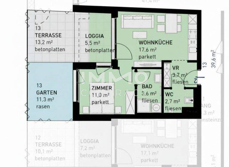 Wohnung zum Kauf - Erstbezug 299.500 € 2 Zimmer 39,6 m² EG frei ab 30.06.2028 Wulzendorfstraße 101 Wien 1220